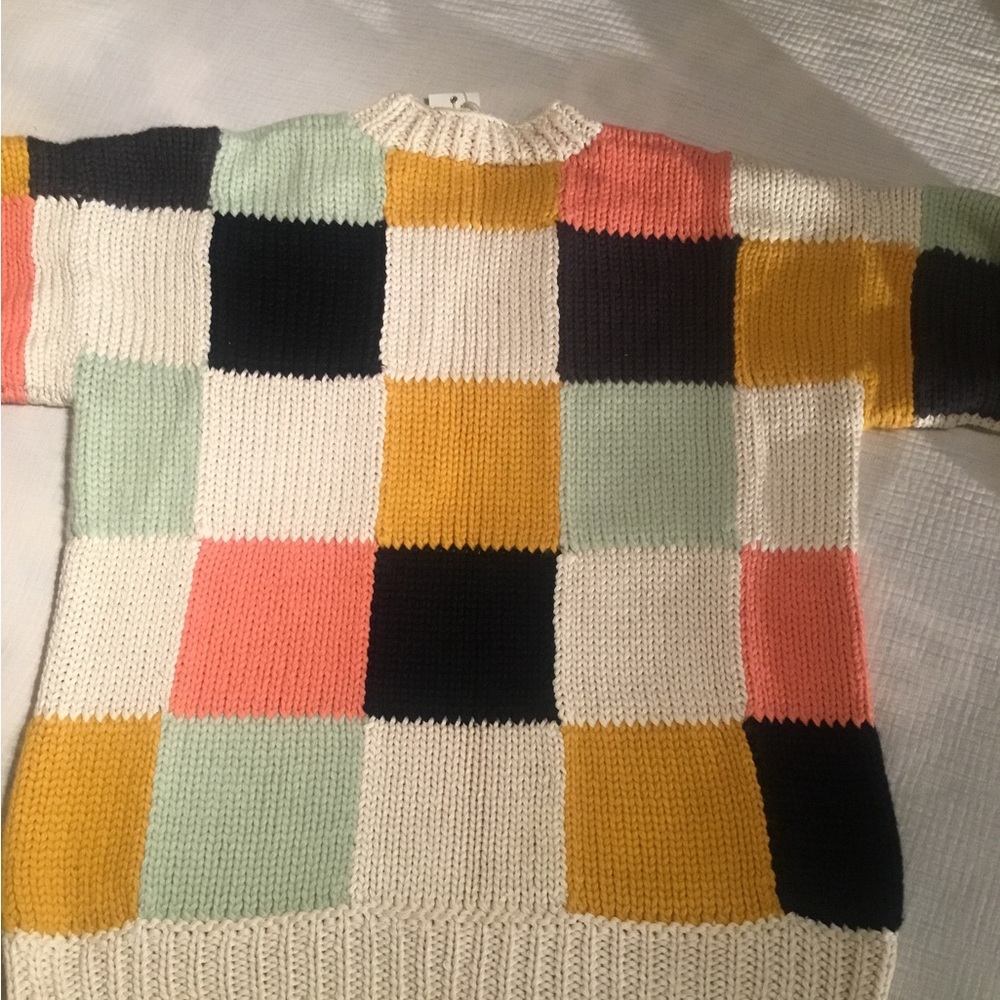 Tory Burch Multicolor Patchwork Sweater NWT - image 3